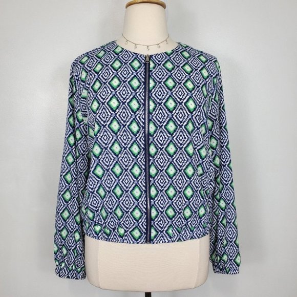 Baccini Lightweight Bomber Style Ikat Jacket Size XL - Picture 1 of 14